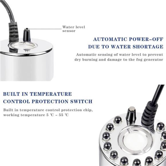 Ultrasonic Mist Maker Fogger with Mist Volume Regulator, Water Fountain Fogger - Picture 5 of 8